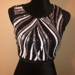 BRAND NEW! Sequin crop top with open back